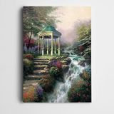 Dekolata Çiçekler Ağaçlar Ve Su Manzara Kanvas Tablo 120 x 170 CM