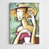 Dekolata DK001496 Kahve ve Sigara Modern Sanat 25x35 cm Kanvas Tablo