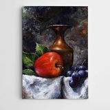Dekolata Elma Üzüm Vazo 140x200 cm Kanvas Tablo