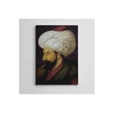 Dekolata Fatih Sultan Mehmet Portre 100x140 cm Kanvas Tablo