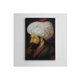 Dekolata Fatih Sultan Mehmet Portre 20x30 cm Kanvas Tablo