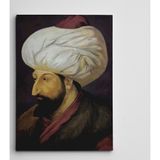 Dekolata Fatih Sultan Mehmet Portre 50x70 cm Kanvas Tablo
