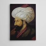 Dekolata Fatih Sultan Mehmet Portre 60x85 cm Kanvas Tablo