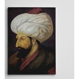 Dekolata Fatih Sultan Mehmet Portre 70x100 cm Kanvas Tablo