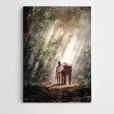 Dekolata Fil Ve Çocuk 20x30 cm Kanvas Tablo