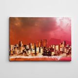 Dekolata Gökdelenler Işıklı Kanvas Tablo 70 x 100 CM