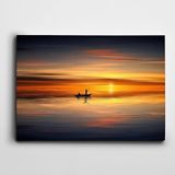 Dekolata Gün Batımı İnsanlar Tekne 40x60 cm Kanvas Tablo