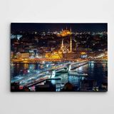 Dekolata Haliç Gece Manzarası 140x200 cm Kanvas Tablo