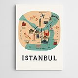 Dekolata İstanbul Suriçi Modern Sanat 20x30 cm Kanvas Tablo