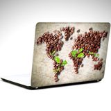 Dekolata Kahve Dünya Haritası Laptop Sticker 13 İnch (34X24CM)