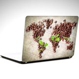 Dekolata Kahve Dünya Haritası Laptop Sticker 15.4 inch (37X26CM)