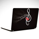 Dekolata Kalp ve Nota 34x24 cm Laptop Sticker