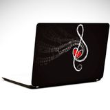 Dekolata Kalp ve Nota 37x26 cm Laptop Sticker