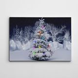 Dekolata Kar Manzara Işıklı Kanvas Tablo 120 x 170 CM
