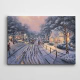 Dekolata Karlı Yollar Ağaçlar Arabalar Kanvas Tablo 60 x 85 CM