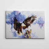 Dekolata Kartal ve Ağaç Suluboya Kanvas Tablo 40 x 60 CM