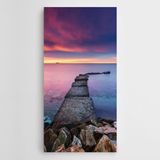 Dekolata Kayalar Deniz Iskele Kanvas Tablo 20 X 40 Cm