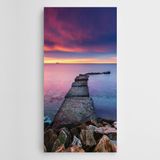 Dekolata Kayalar Deniz İskele Kanvas Tablo 70 x 140 CM