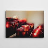 Dekolata Kırmızı Mumlar Işıklı Kanvas Tablo 50 x 70 CM