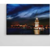 Dekolata Kız Kulesi ve Gece 50x70 cm Kanvas Tablo