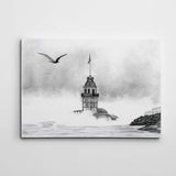 Dekolata Kız Kulesi ve Martı 140x200 cm Kanvas Tablo