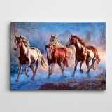 Dekolata Koşan Asil Atlar Kanvas Tablo 60 x 85 CM