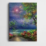 Dekolata Manzara Çiçekler Ve Ağaçlar Kanvas Tablo 35 x 50 CM