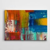 Dekolata Mavi Turuncu Soyut Kanvas Tablo 50 x 70 CM