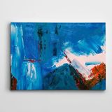 Dekolata Mavi Ve Turuncu Soyut Kanvas Tablo 50 x 70 CM