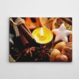 Dekolata Mum Kabuk Tarçın ve Ceviz Işıklı Kanvas Tablo 85 x 120 CM