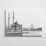 Dekolata Ortaköy Siyah Beyaz 25x35 cm Kanvas Tablo