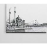 Dekolata Ortaköy Siyah Beyaz 50x70 cm Kanvas Tablo