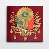 Dekolata Osmanlı İmparatorluğu Arması Kare Kanvas Tablo 90 x 90 CM