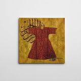 Dekolata Osmanlı Tuğrası Hat ve Kaftan Kare Kanvas Tablo 80 x 80 CM