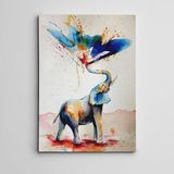 Dekolata Renkler ve Fil Mini 30x40 cm Kanvas Tablo