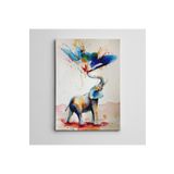 Dekolata Renkler ve Fil Mini 40x60 cm Kanvas Tablo
