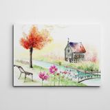 Dekolata Renkli Bahar Suluboya 20x30 cm Kanvas Tablo