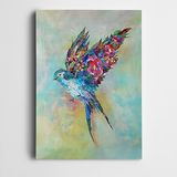 Dekolata Renkli Kanatlar Kuş Kanvas Tablo 20 x 30 CM