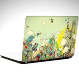 Dekolata Renkli Şehir Çizgi Laptop Sticker 13 İnch (34X24CM)