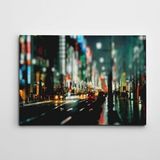 Dekolata Renkli Sokak Işıklı Kanvas Tablo 60 x 85 CM