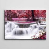 Dekolata Renkli Yapraklar ve Şelale 30x40 cm Kanvas Tablo
