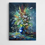 Dekolata Saksıda Çiçekler Kanvas Tablo 100 x 140 CM