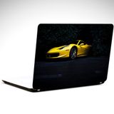 Dekolata Sarı Ferrari 25x19 cm Laptop Sticker