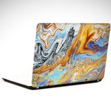 Dekolata Sarı Mavi Renkli Geçişler Soyut Laptop Sticker 10 İnch (25X19CM)
