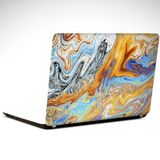 Dekolata Sarı Mavi Renkli Geçişler Soyut Laptop Sticker 15.4 inch (37X26CM)
