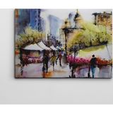Dekolata Şehir Suluboya 35x50 cm Kanvas Tablo