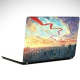 Dekolata Şehir Ve Renkli Gökyüzü Laptop Sticker 13 Inch (34X24Cm)