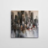 Dekolata Şehir ve Yelkenliler Kare 50x50 cm Kanvas Tablo