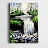 Dekolata Şelale Yeşillikler Kanvas Tablo 120 X 170 Cm