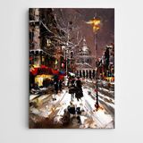 Dekolata Sokak Lambası ve Kar Modern Sanat 70x100 cm Kanvas Tablo